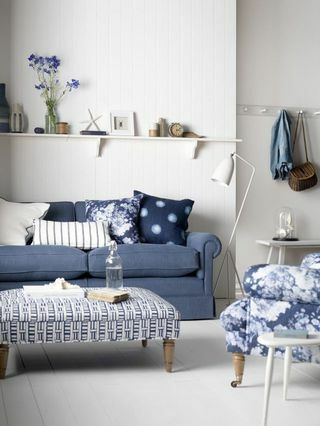 Delcor designer grande sofá em Designers Guild Brera Linen Denim