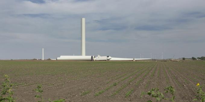 pás de turbina eólica torres motor construção condado de willacy agricultura campo raymondville texas