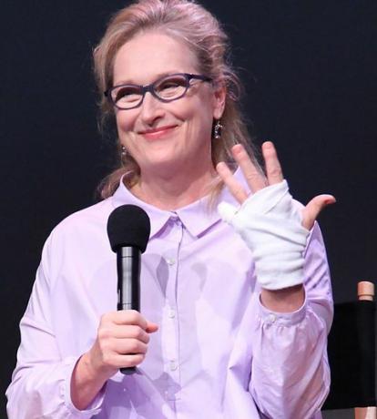 Meryl Streep, enquanto se recuperava da "mão de abacate".