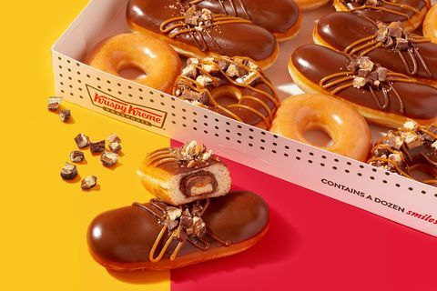 krispy kreme twix caramelo donuts de barra de chocolate