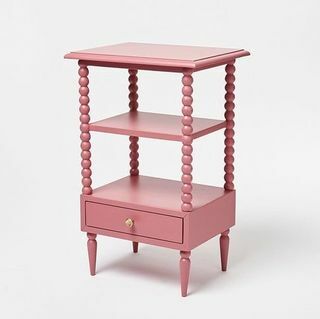 Mesa lateral de madeira de acácia rosa Parker Bobbin