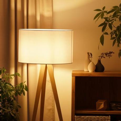 lâmpada em uma sala de estar aconchegante