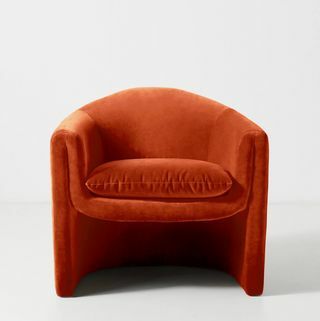Cadeira escultural de veludo 