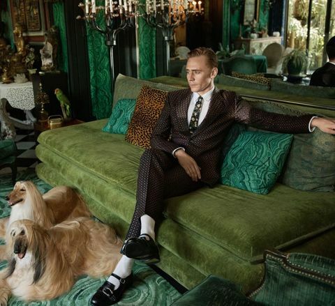 Tom Hiddleston em uma campanha publicitária Gucci filmada em Dawnridge