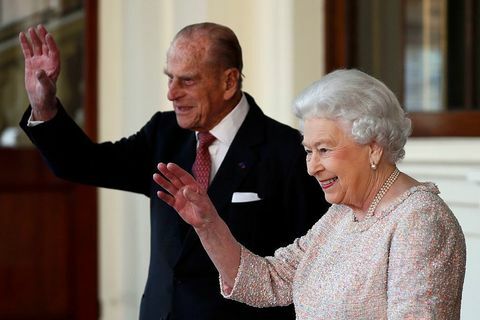 Presidente e Sra. Santos se despedem da rainha e do duque de Edimburgo no Palácio de Buckingham