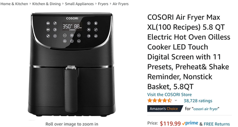 amazon cosori airfryer