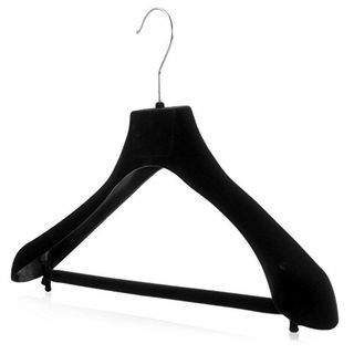 HANGERWORLD 5 cabides de suporte de ombro de veludo flocado preto