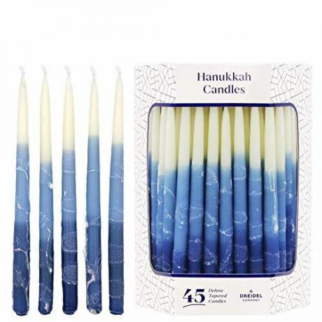 Velas de Hanukkah decoradas à mão