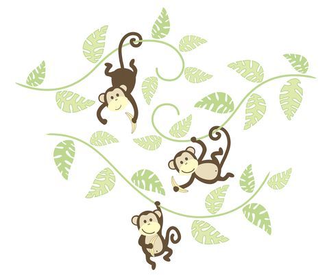 Kit de adesivos de parede "Monkeying Around", Houzz UK