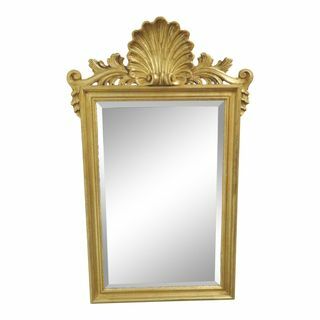 Espelho Dourado Esculpido Concha