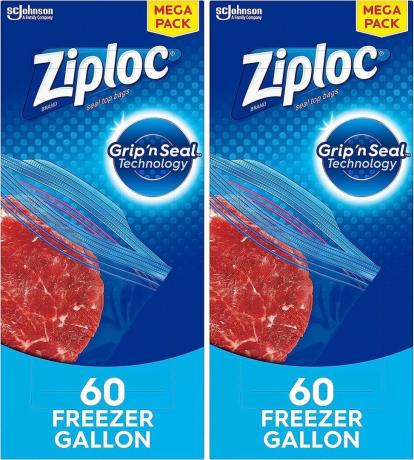 Sacos Ziploc para freezer para armazenamento de alimentos em galão