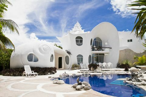 A casa de concha mundialmente famosa, Isla Mujeres, México