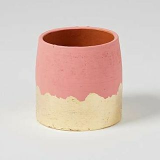 Tierra Pink & Gold Foiled Base Terracotta Pot Small