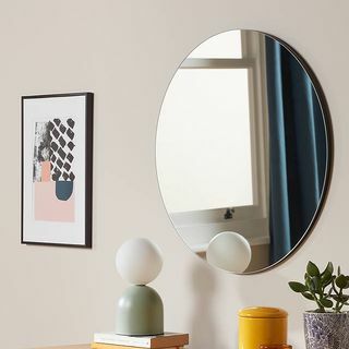 ANYDAYJohn Lewis & Partners Espelho de parede redondo com moldura de corte Scandi, 50 cm, preto