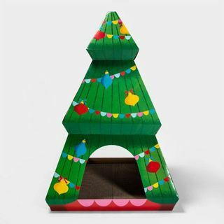 Casa para gatos com vários níveis de árvore de natal