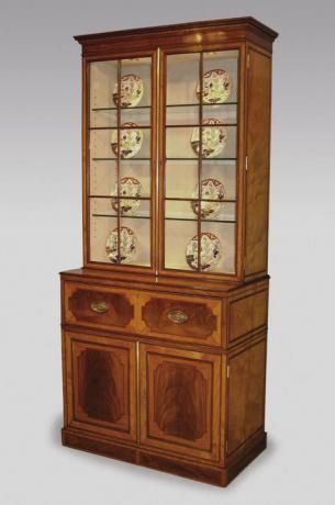 Final do século XVIII Sheraton satinwood Secretaire Bookcase - £ 18.000