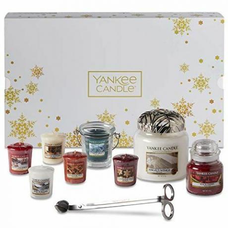 Yankee Candle Christmas Gift Set com velas perfumadas e acessórios, conjunto de velas de 11 peças