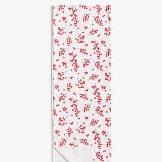 Corredor de mesa de algodão estampado Berry, 250cm, branco / vermelho