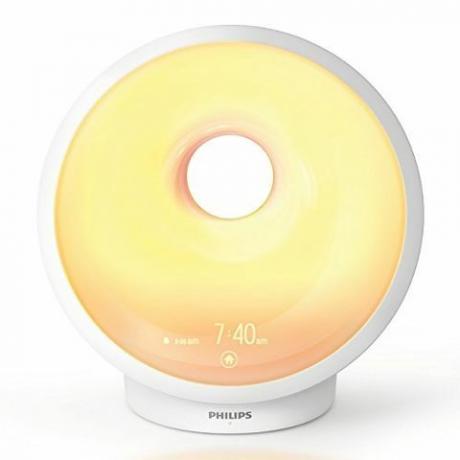 Philips Somneo Sunrise: luz de vigília e terapia do sono com alarme do nascer do sol e luz noturna de desvanecimento do pôr do sol, branca HF3650 / 60