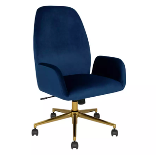 Cadeira de escritório Clarice Velvet - Azul