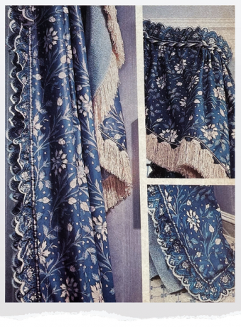cortinas de chintz azul e branco