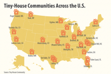 Onde moram pessoas com pequenas casas nos EUA