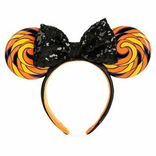 Fita para a cabeça de Minnie Mouse com arco de lantejoulas - Doces de Halloween