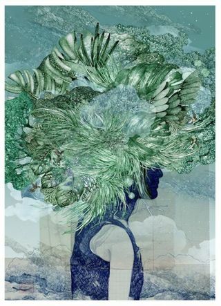 Primavera Kodama por Lucille Clerc. Impressão giclée, 70 x 50xm, edição de 50. £ 180 de Outline Editions na The Affordable Art Fair Battersea.