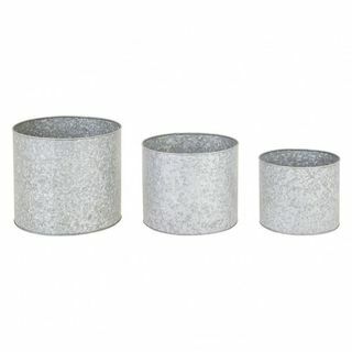 Vasos de metal galvanizado para plantas, conjunto de 3