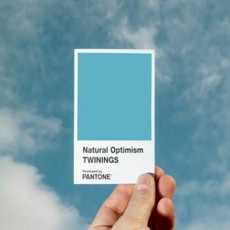 Influências de Twinings Otimismo Natural em associação com Pantone