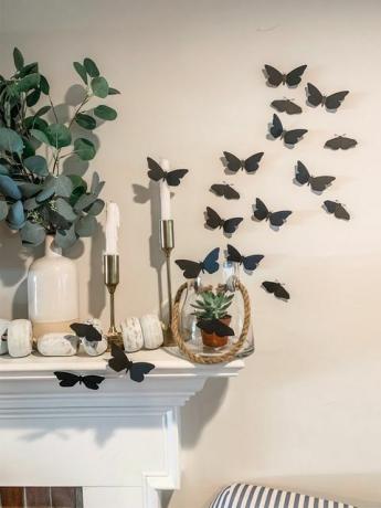 decoração de parede de halloween de borboleta preta, £ 652, etsy