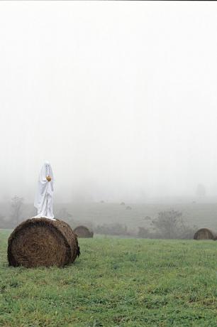 fantasma assustador em campo