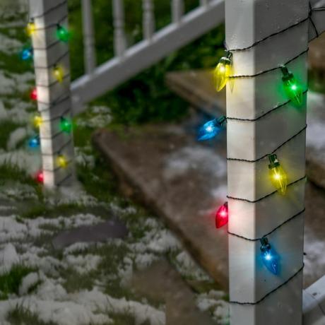 Luzes de corda de lâmpadas LED multicoloridas solares para férias