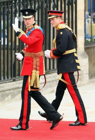 Príncipe William e Príncipe Harry no casamento do Príncipe William 2011