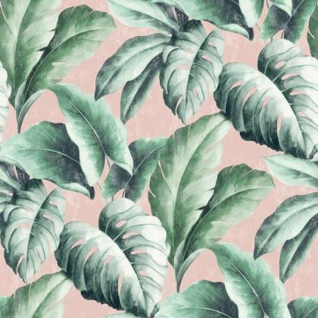 Papel de parede Tropicana Floral Leaf em rosa