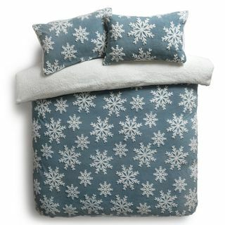 Argos Home Christmas Snowflake Fleece Bedding Set - Single