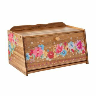 The Pioneer Woman Brown Acacia Bread Box