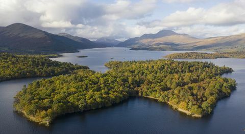 uma ilha de cerca de 103 acres situada na costa oeste do sul de Loch Lomond está à venda