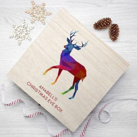 Caixa brilhante personalizada da véspera de Natal da rena