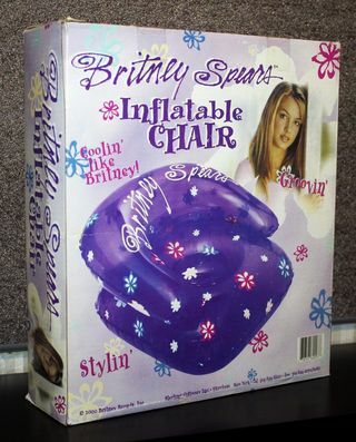 Britney Spears Cadeira Inflável VTG 90s Bebê Mais Uma Vez Era MUITO RARO