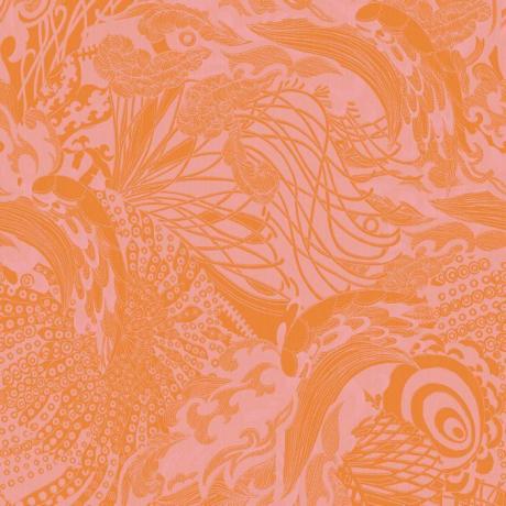 Fantasia Collection Eastern Tide Astoria Wallpaper Laranja 12613