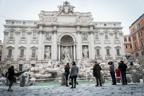 Fonte de Trevi neve Itália