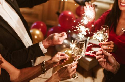 celebração de ano novo com champanhe