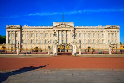 vista frontal do palácio de buckingham