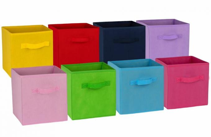 Caixas de armazenamento em cubo de 11 polegadas, pacote com 8, multicoloridas