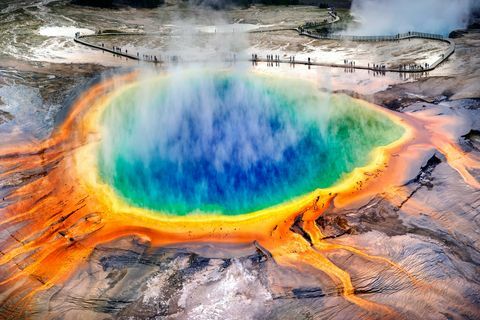 grande primavera prismática no parque nacional de yellowstone, wyoming