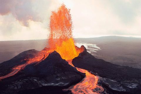 vulcão kilauea no parque nacional de vulcões no Havaí, Havaí