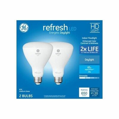 GE Refresh 65-Watt EQ LED Br30 Daylight Regulável Lâmpada de Refletor (Pacote com 2)