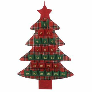 Calendário do Advento Tartan Tree - Vermelho