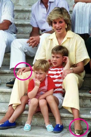 Princesa Diana com Harry e William na Espanha